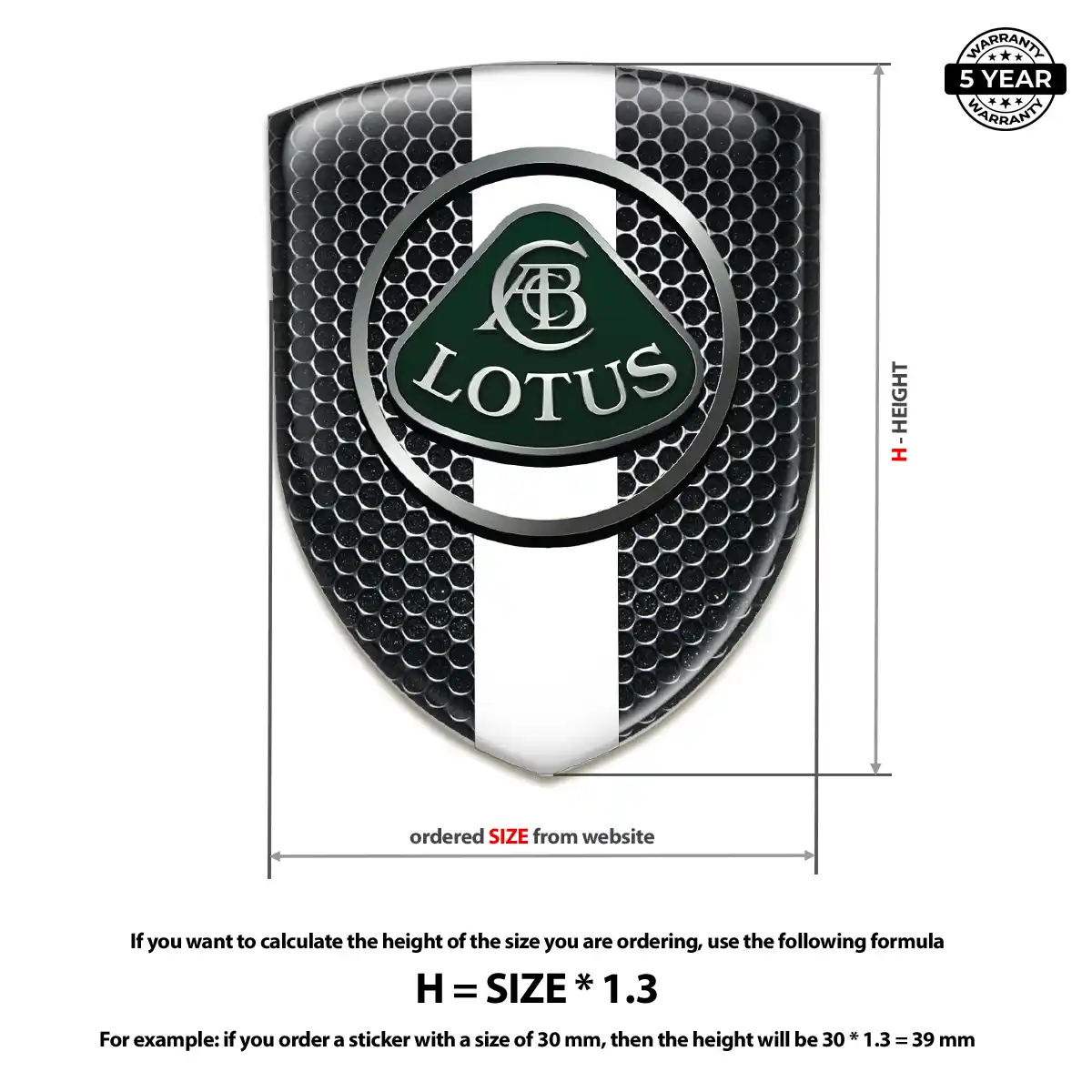 Lotus Resin Domed Sticker Exterior Luxe