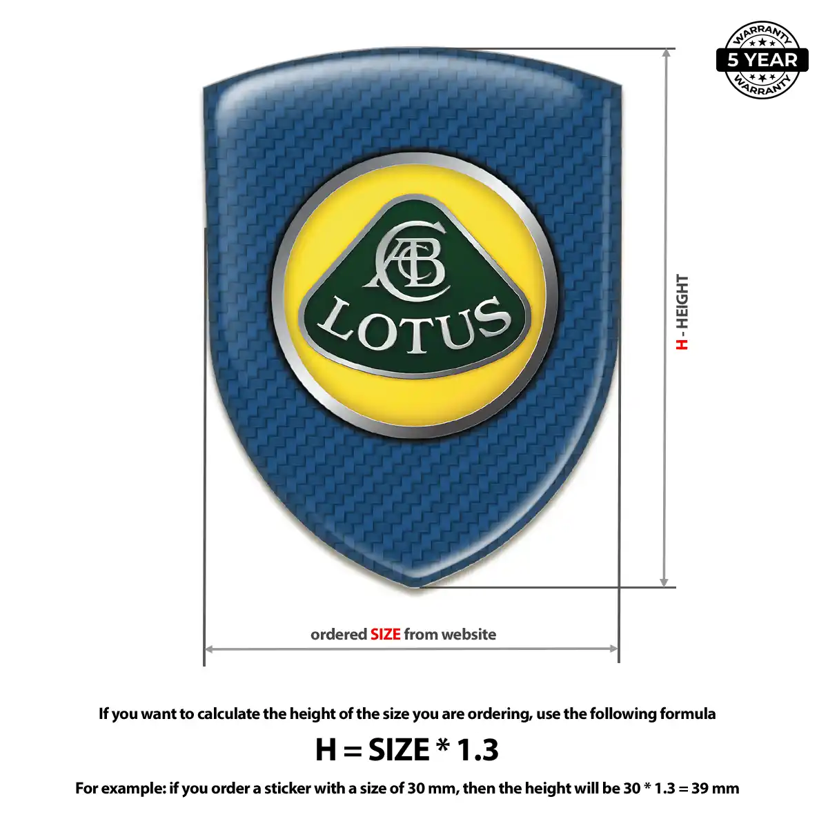 Lotus Resin Domed Sticker Interior Elegance