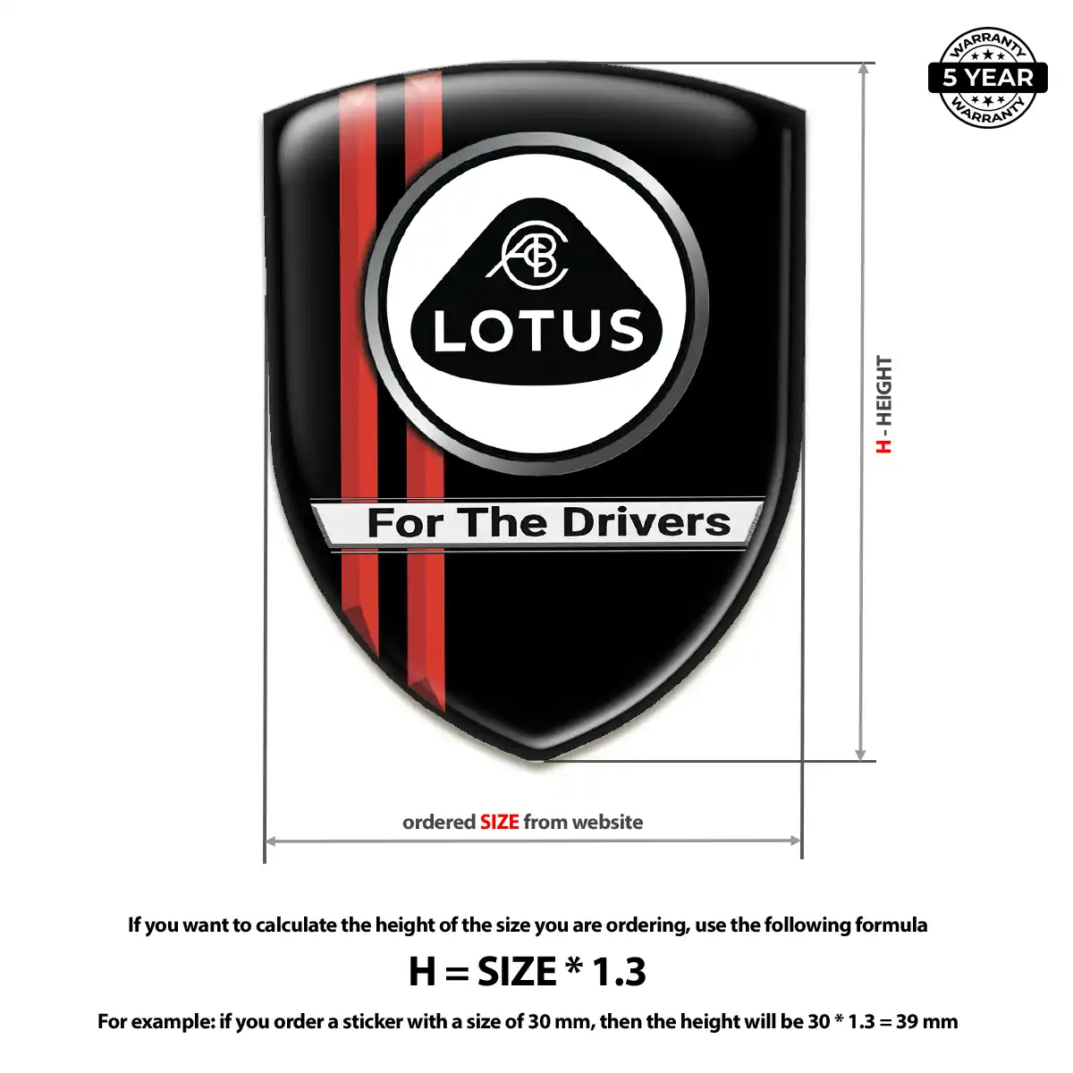 Lotus Resin Domed Sticker Interior Luxe