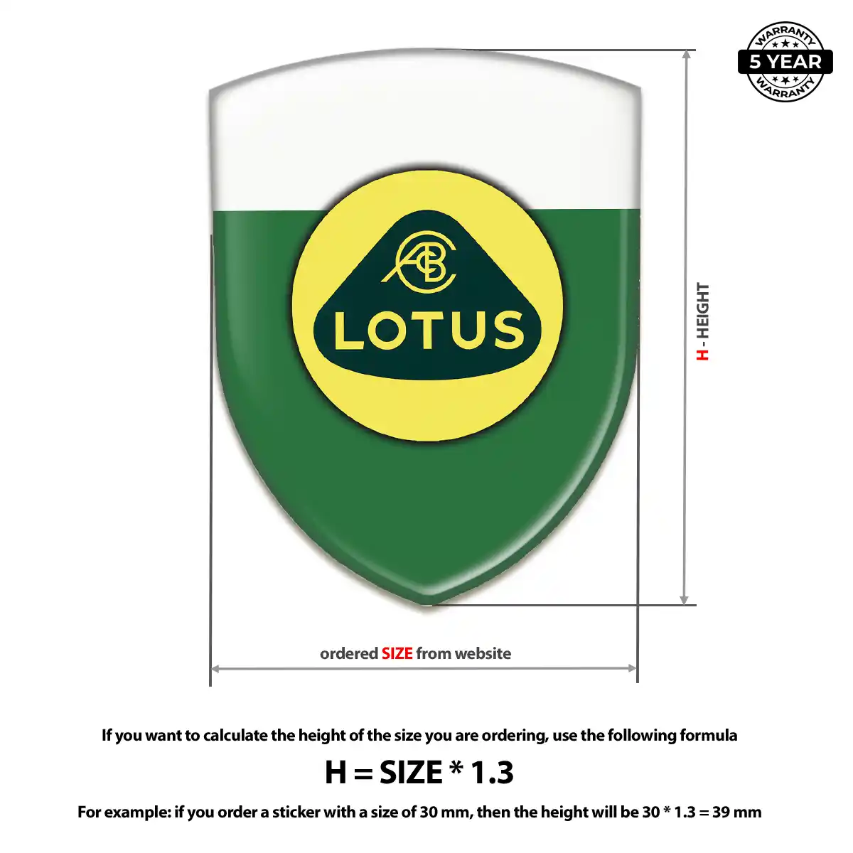 Lotus Resin Domed Sticker Premium Dome