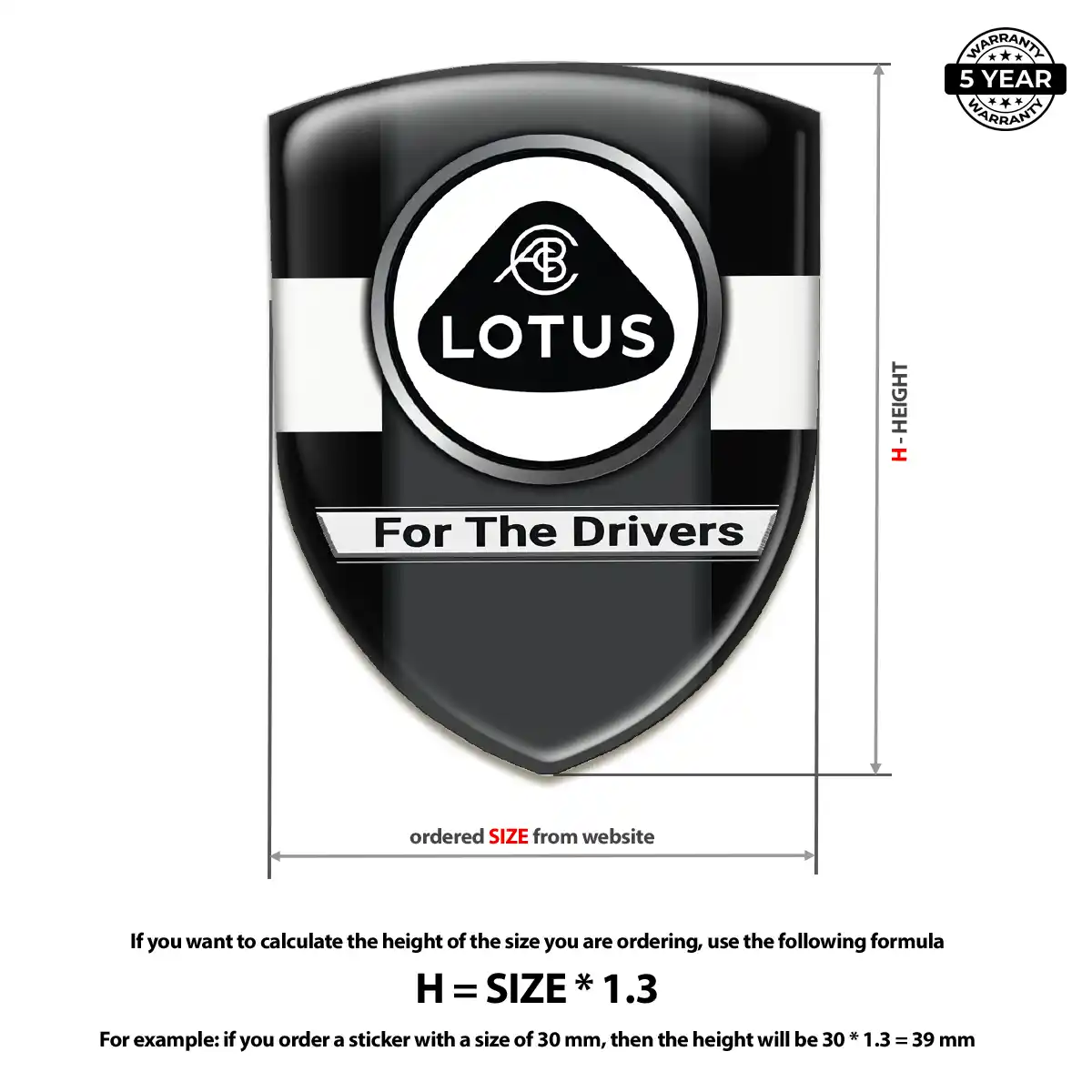 Lotus Resin Domed Sticker Prestige Line