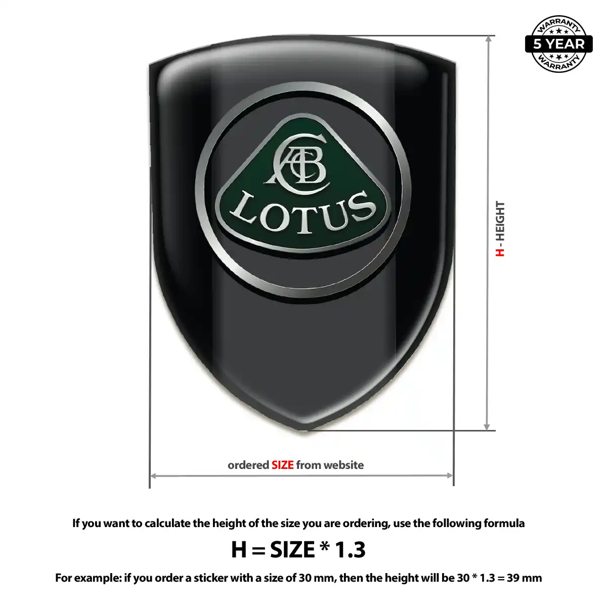 Lotus Resin Domed Sticker Sleek Style