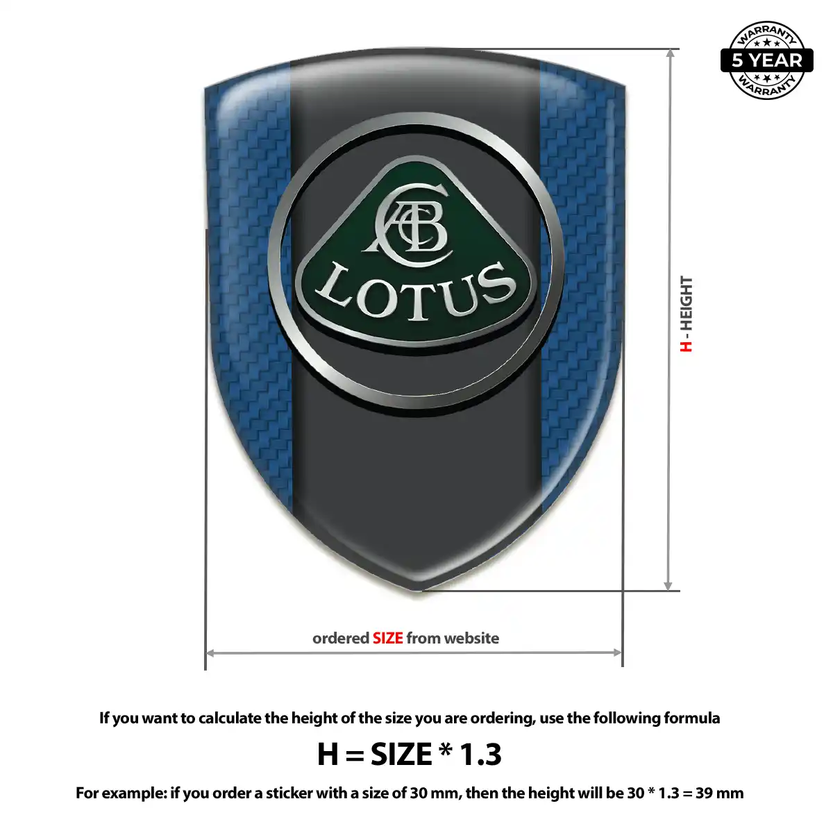 Lotus Resin Emblem Sticker Elite Finish
