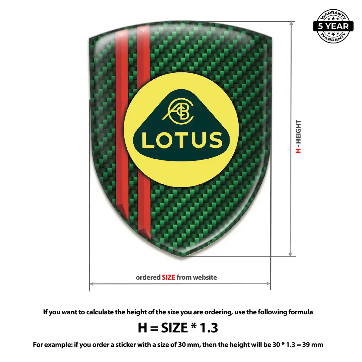 Lotus Resin Emblem Sticker Interior Luxe