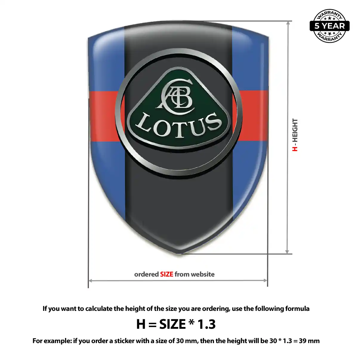 Lotus Resin Emblem Sticker Opulent Line