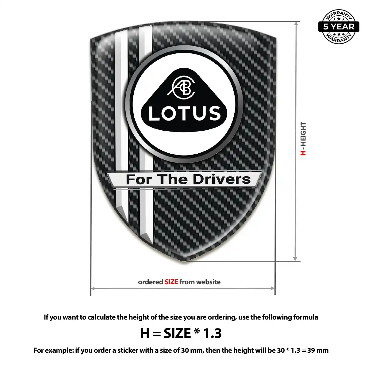 Lotus Resin Emblem Sticker Premium Dome