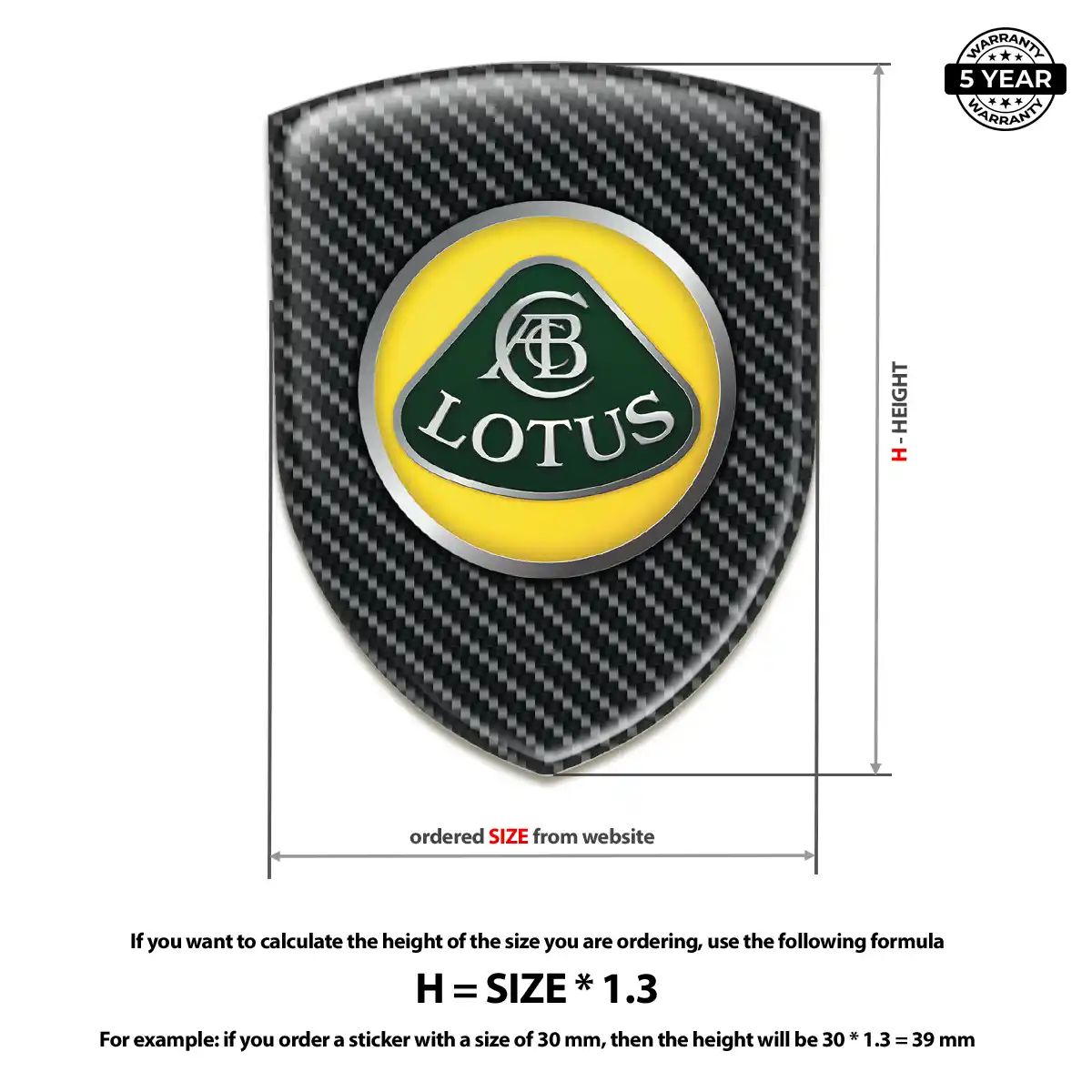 Lotus Resin Emblem Sticker Prestige Line