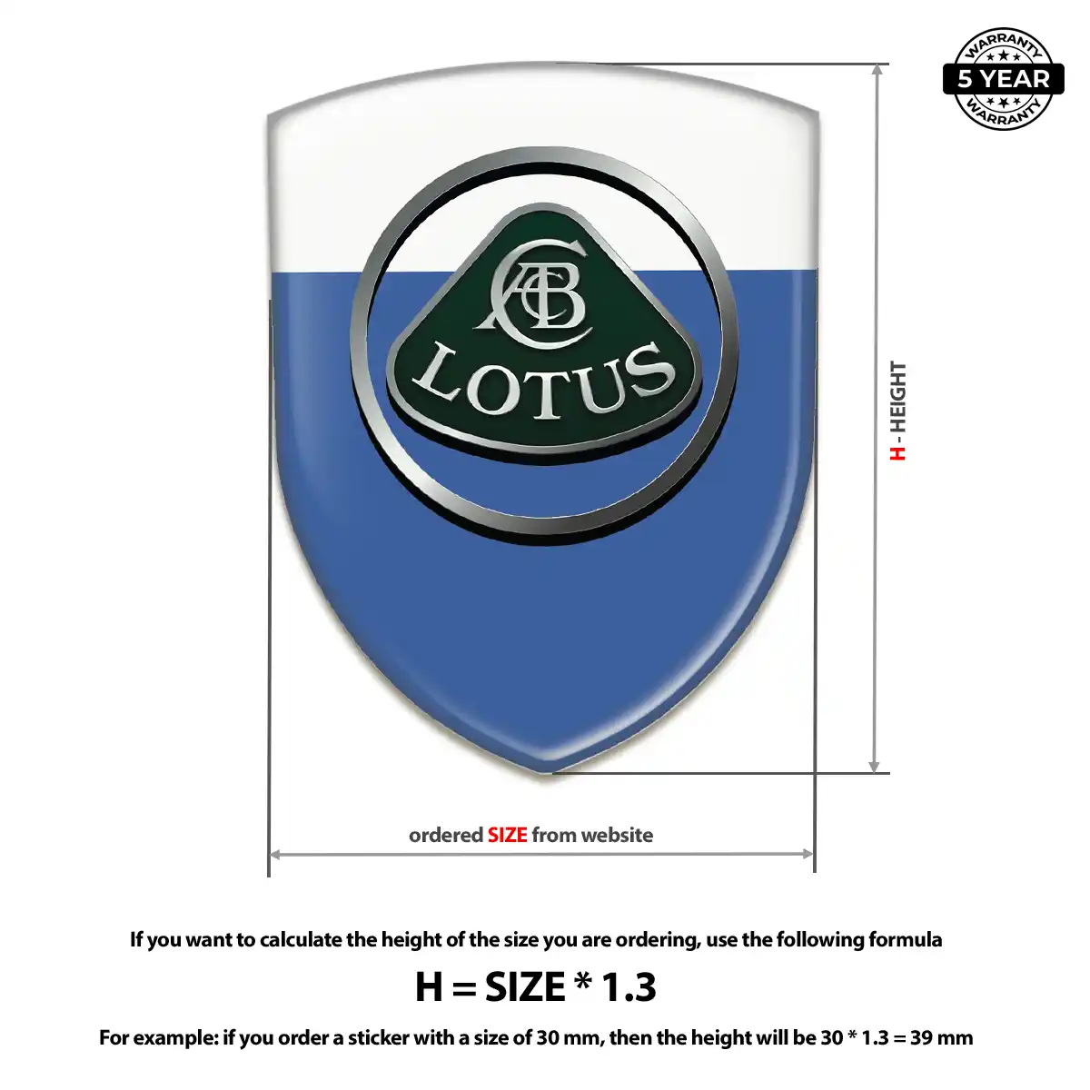 Lotus Resin Emblem Sticker Refined Design