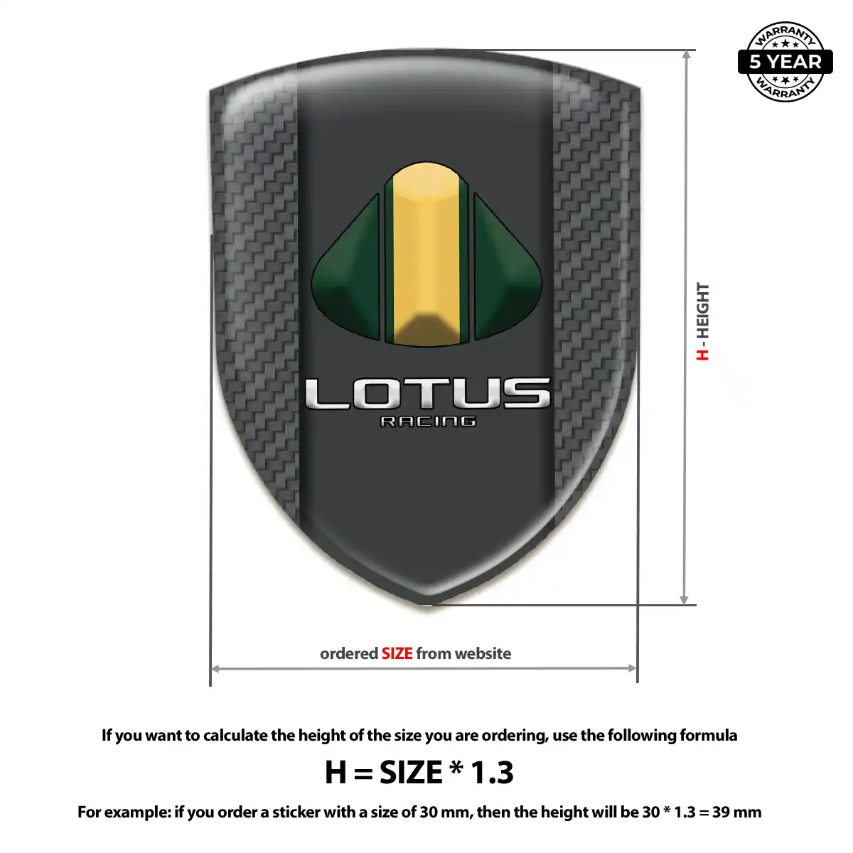 Lotus Resin Emblem Sticker Resin Elite