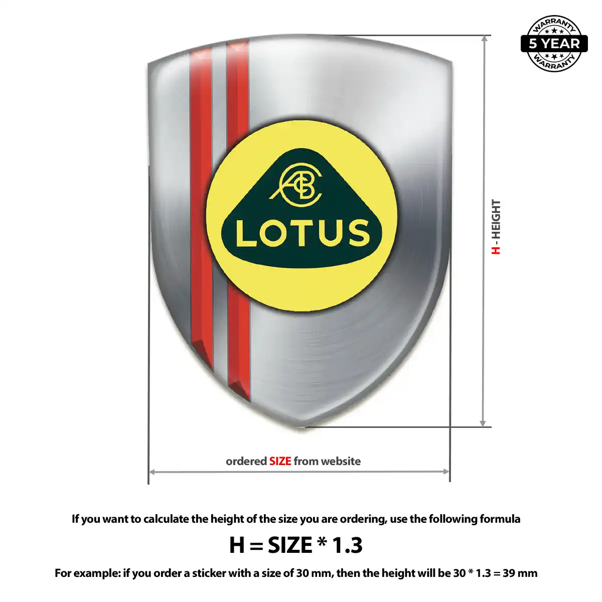 Lotus Resin Emblem Sticker Resin Luxe