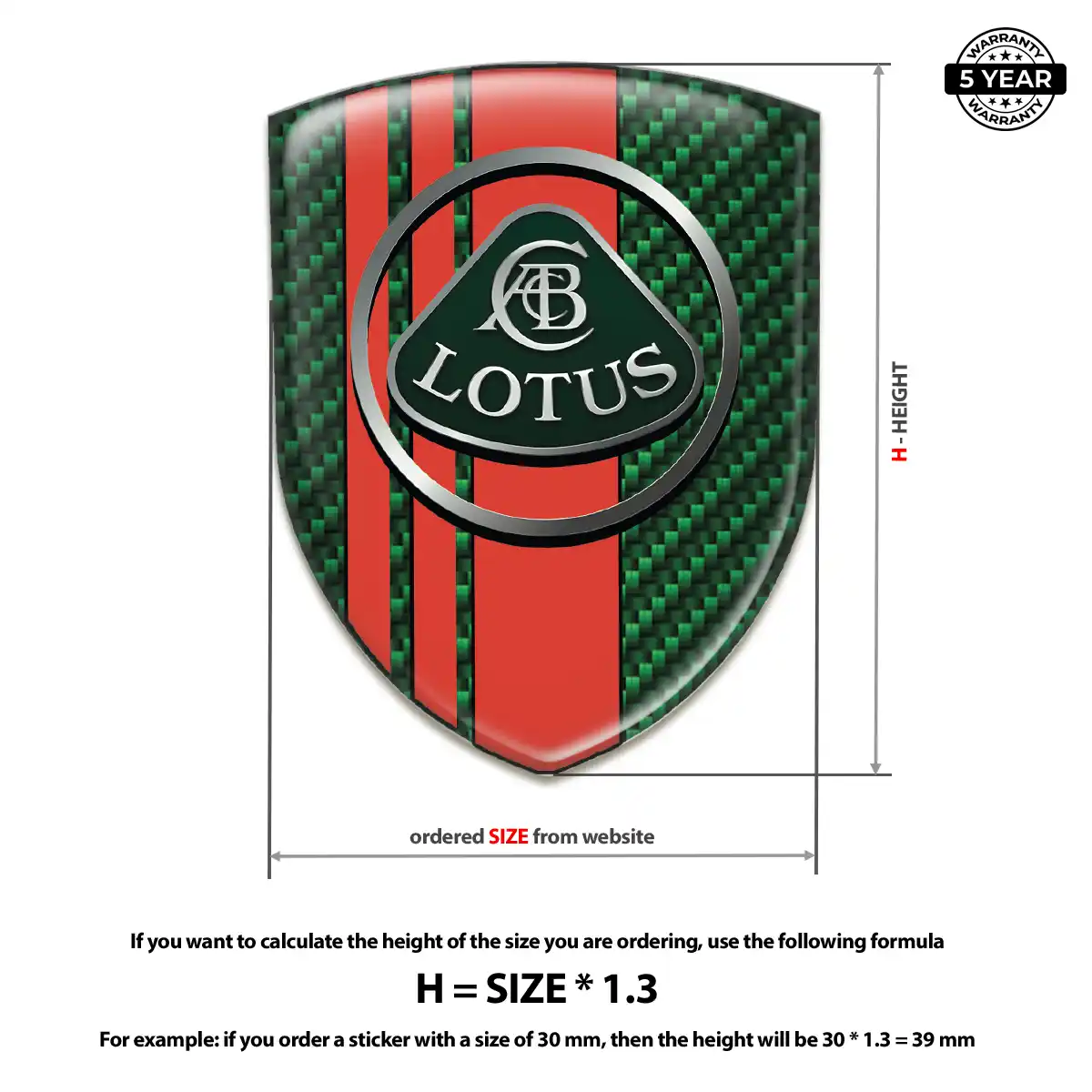 Lotus Resin Emblem Sticker Signature Grade