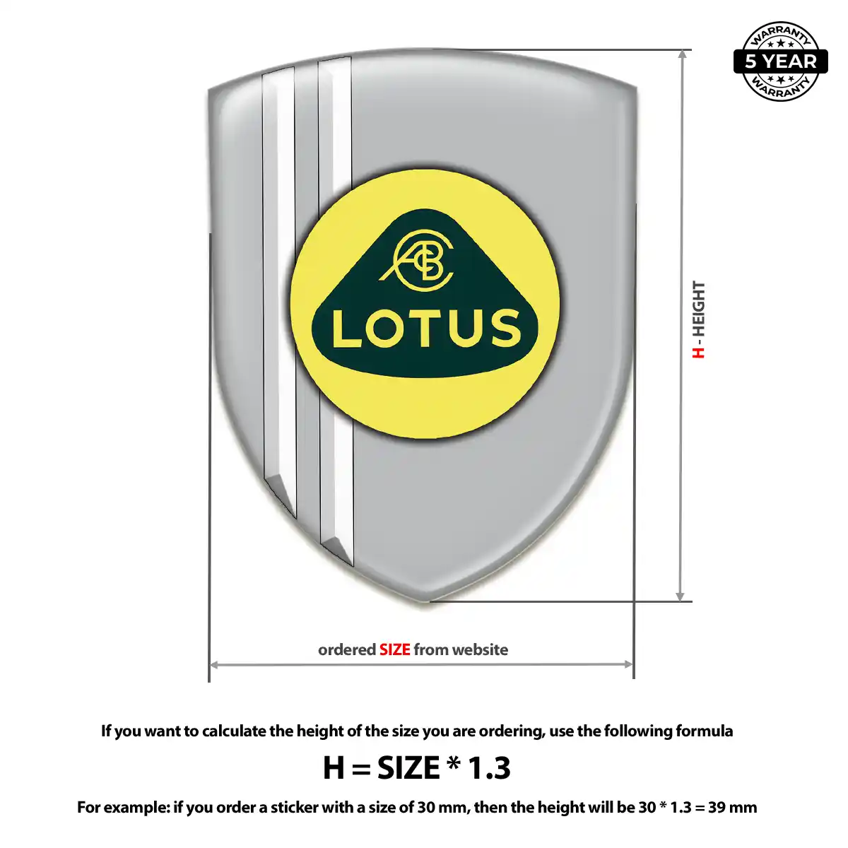 Lotus Resin Emblem Sticker Sleek Style