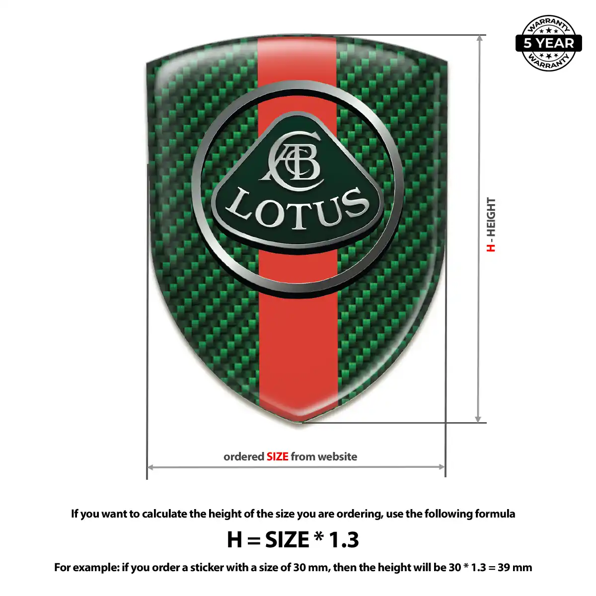 Lotus Resin Emblem Sticker Superior Craft