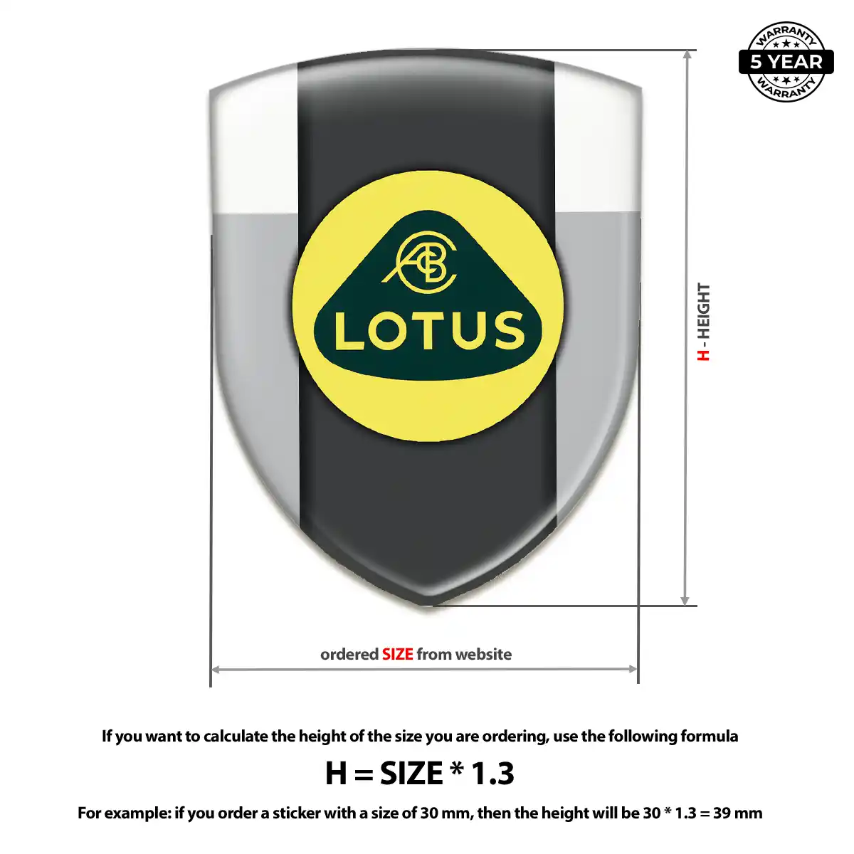 Lotus Self Adhesive Emblem Sticker Cabin Style