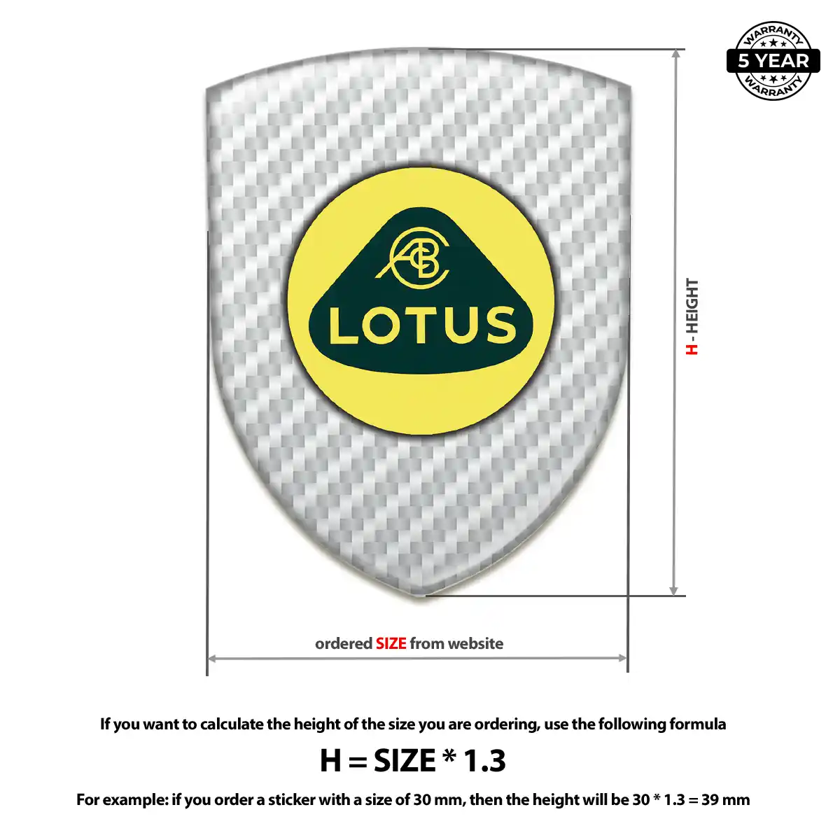 Lotus Self Adhesive Emblem Sticker Elite Finish