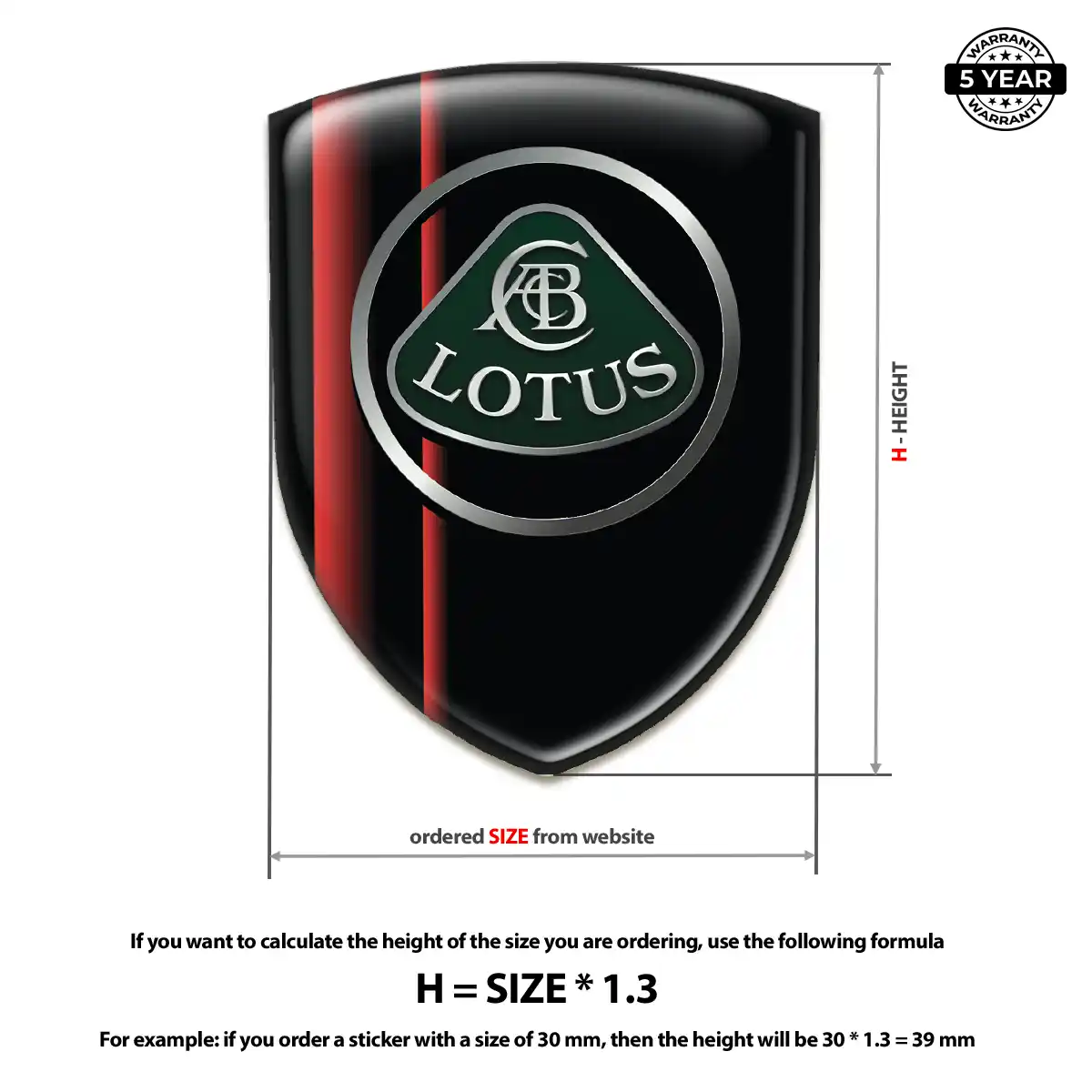 Lotus Self Adhesive Emblem Sticker Exterior Luxe