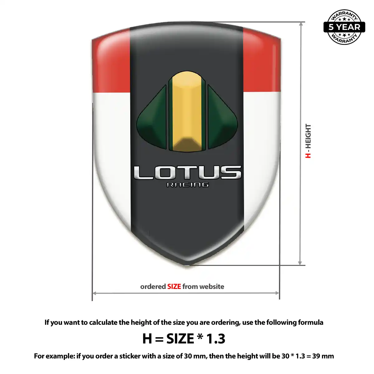 Lotus Self Adhesive Emblem Sticker Premium Dome