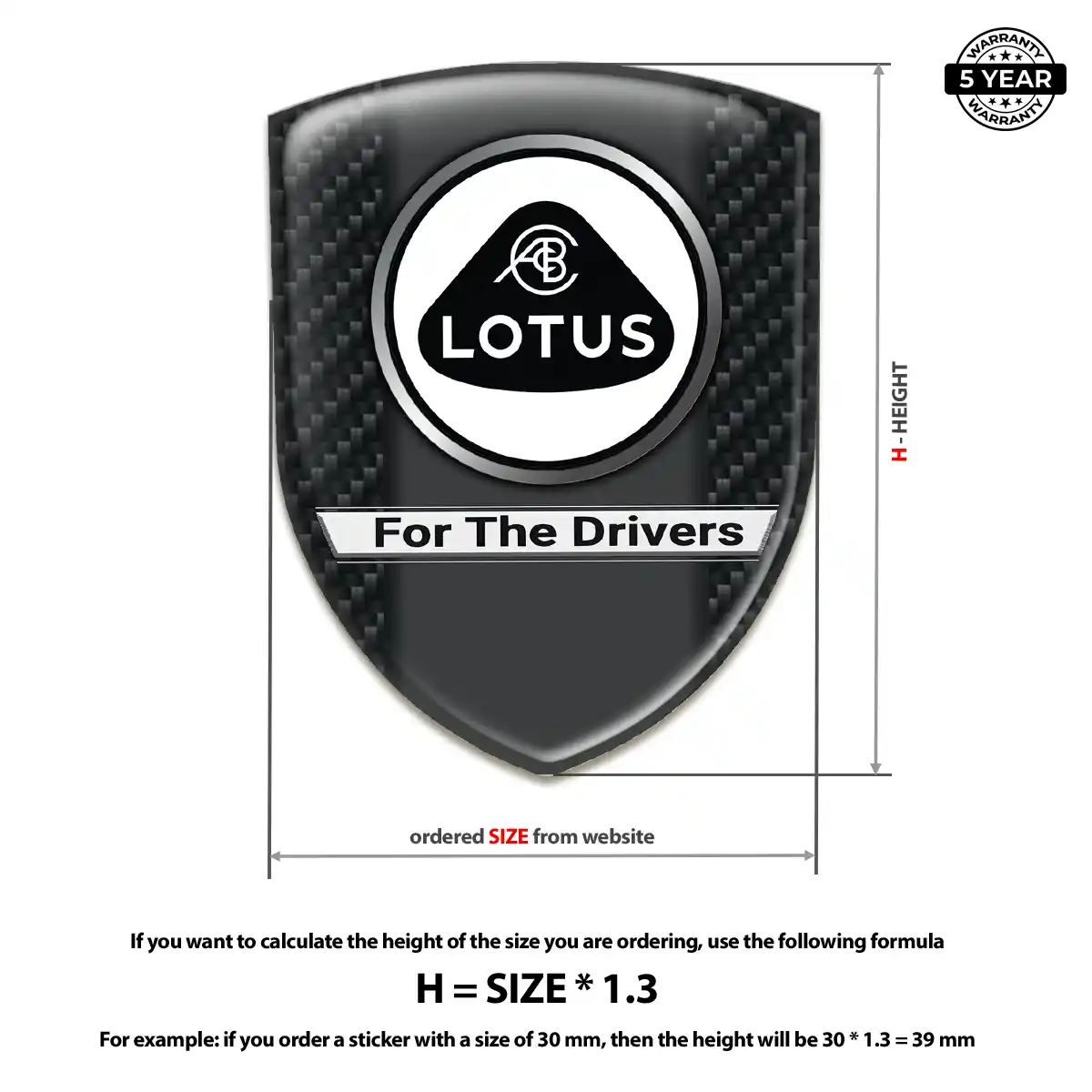 Lotus Self Adhesive Emblem Sticker Prestige Line