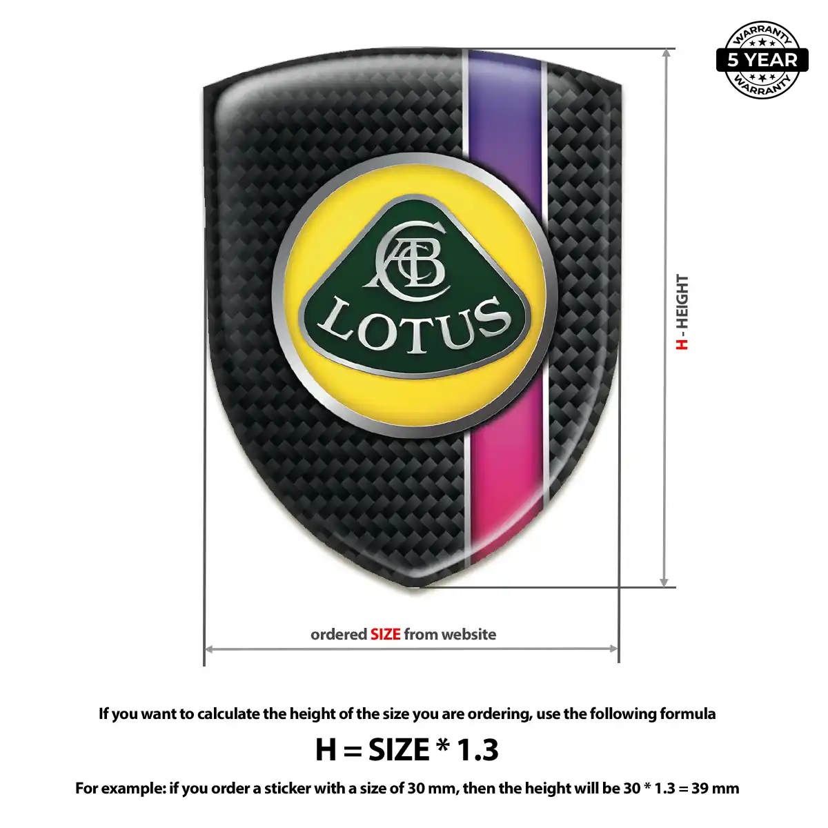 Lotus Self Adhesive Emblem Sticker Refined Design