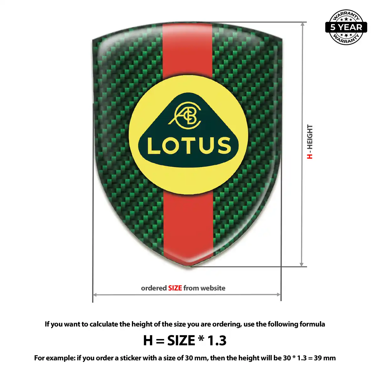Lotus Self Adhesive Emblem Sticker Resin Elite