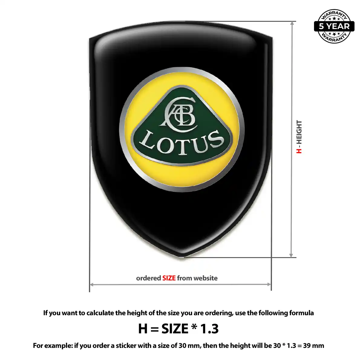 Lotus Self Adhesive Emblem Sticker Resin Luxe