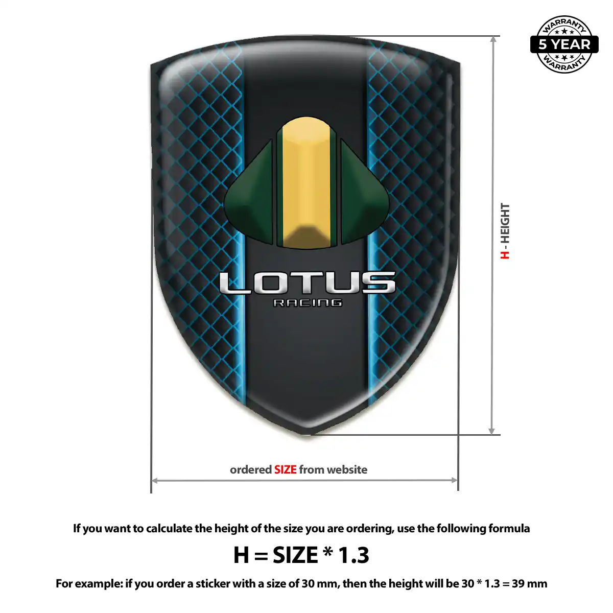 Lotus Self Adhesive Emblem Sticker Signature Grade