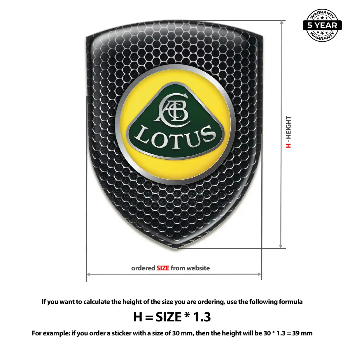 Lotus Self Adhesive Emblem Sticker Sleek Style