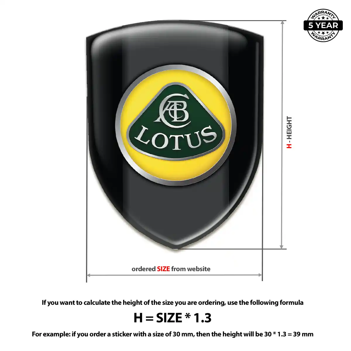 Lotus Vehicle Logo Sticker Elite Finish