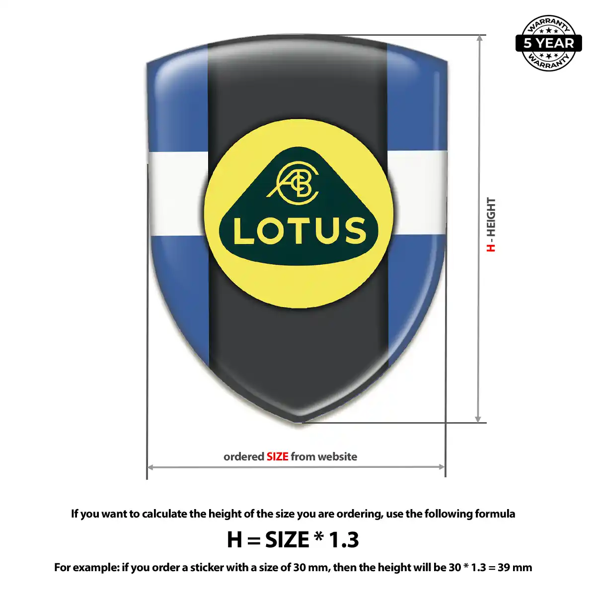 Lotus Vehicle Logo Sticker Resin Elite