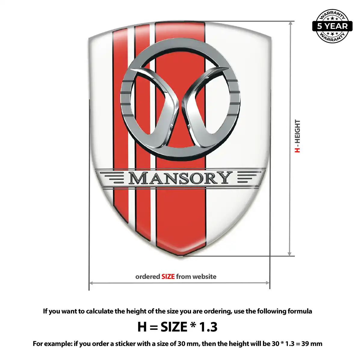 Mansory 3D Badge Sticker Interior Luxe