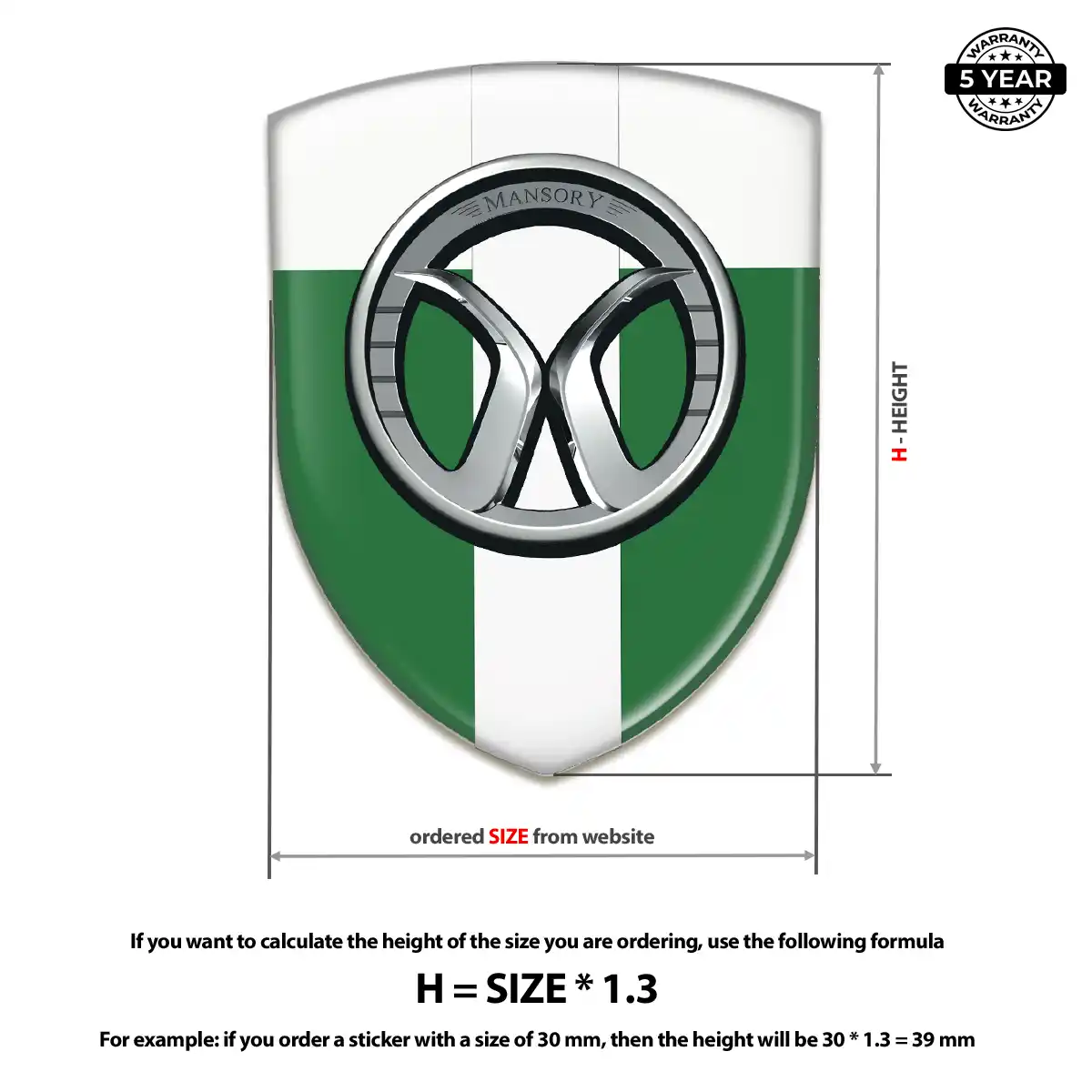Mansory 3D Badge Sticker Premium Dome