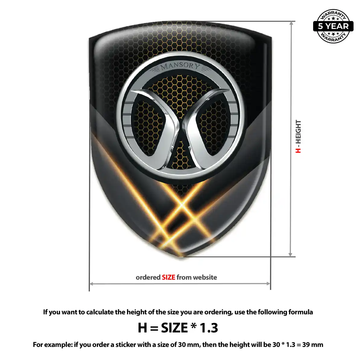 Mansory 3D Badge Sticker Signature Grade