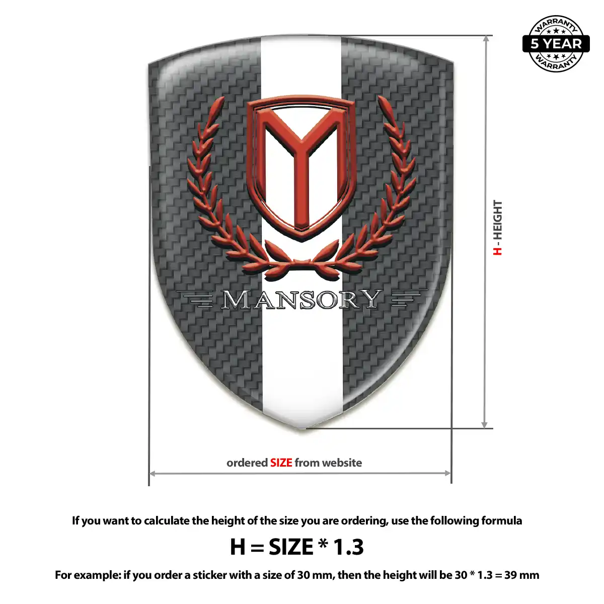 Mansory 3D Domed Sticker Elite Finish