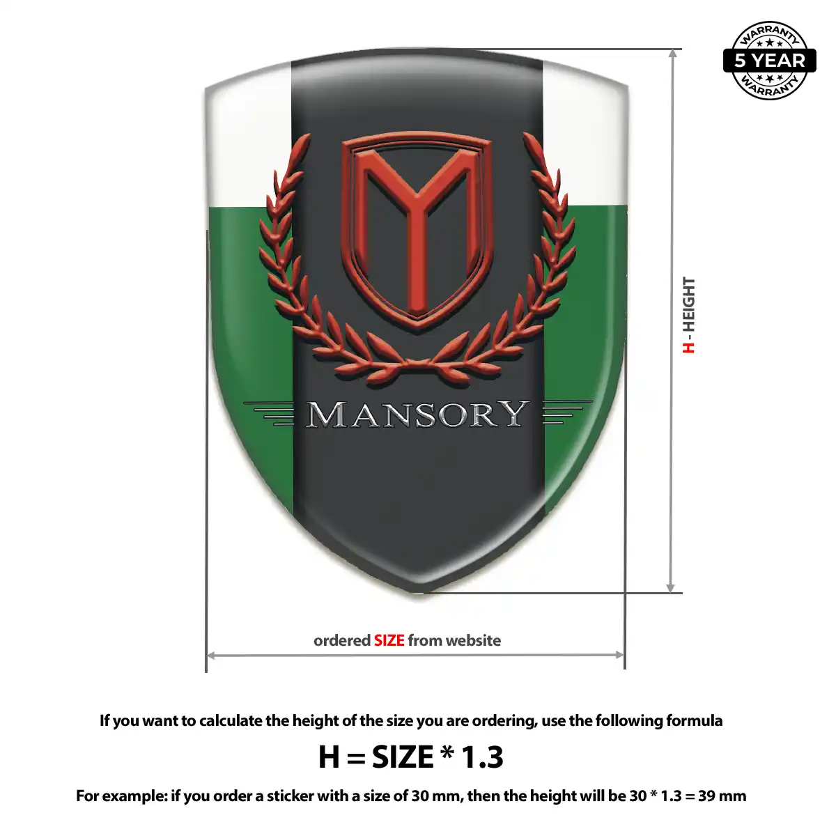 Mansory 3D Domed Sticker Opulent Line