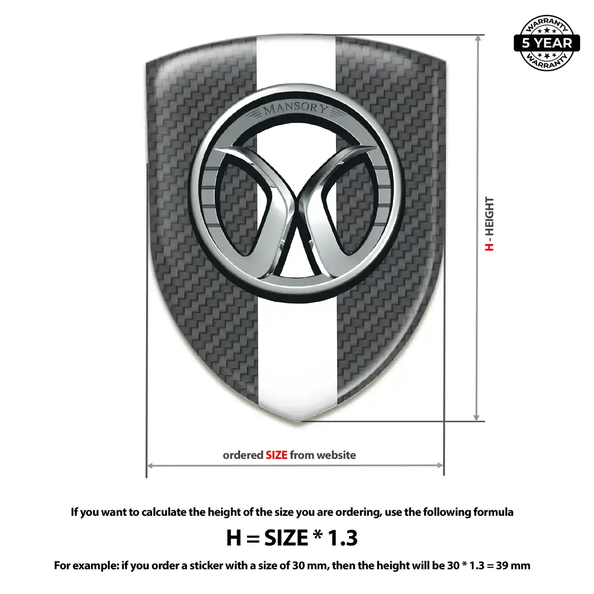 Mansory 3D Domed Sticker Premium Dome