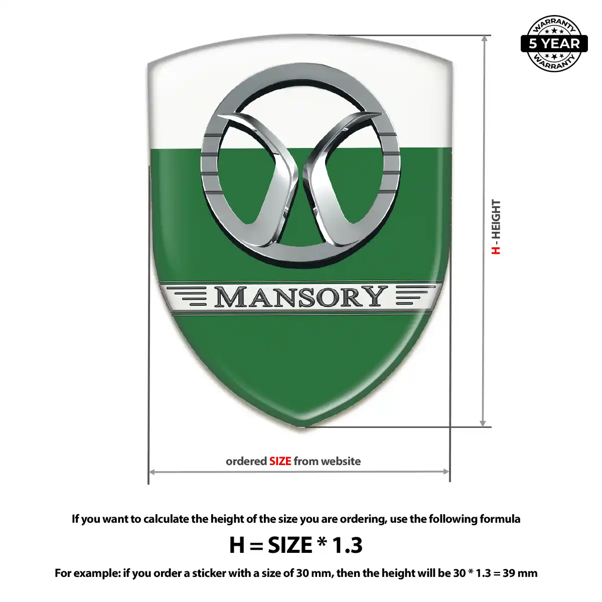 Mansory 3D Domed Sticker Prime Quality