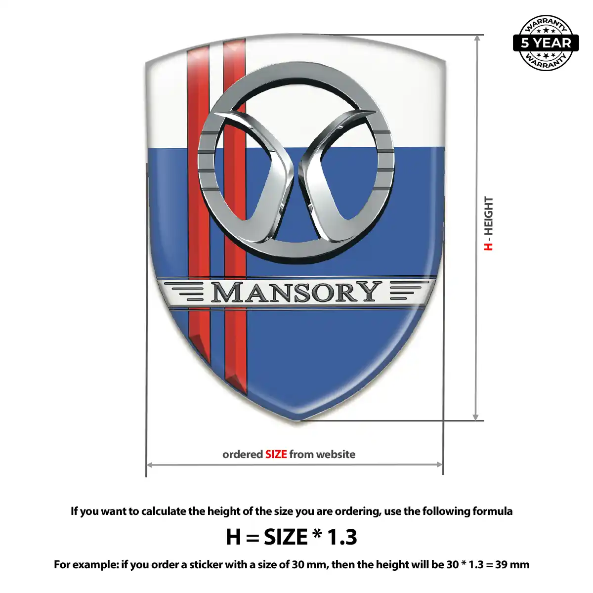 Mansory 3D Domed Sticker Resin Elite