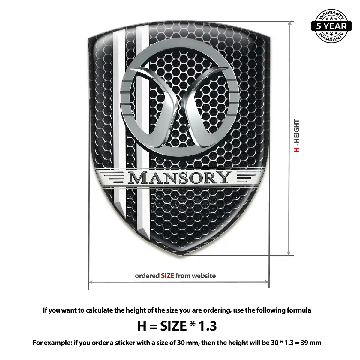 Mansory 3D Domed Sticker Resin Luxe