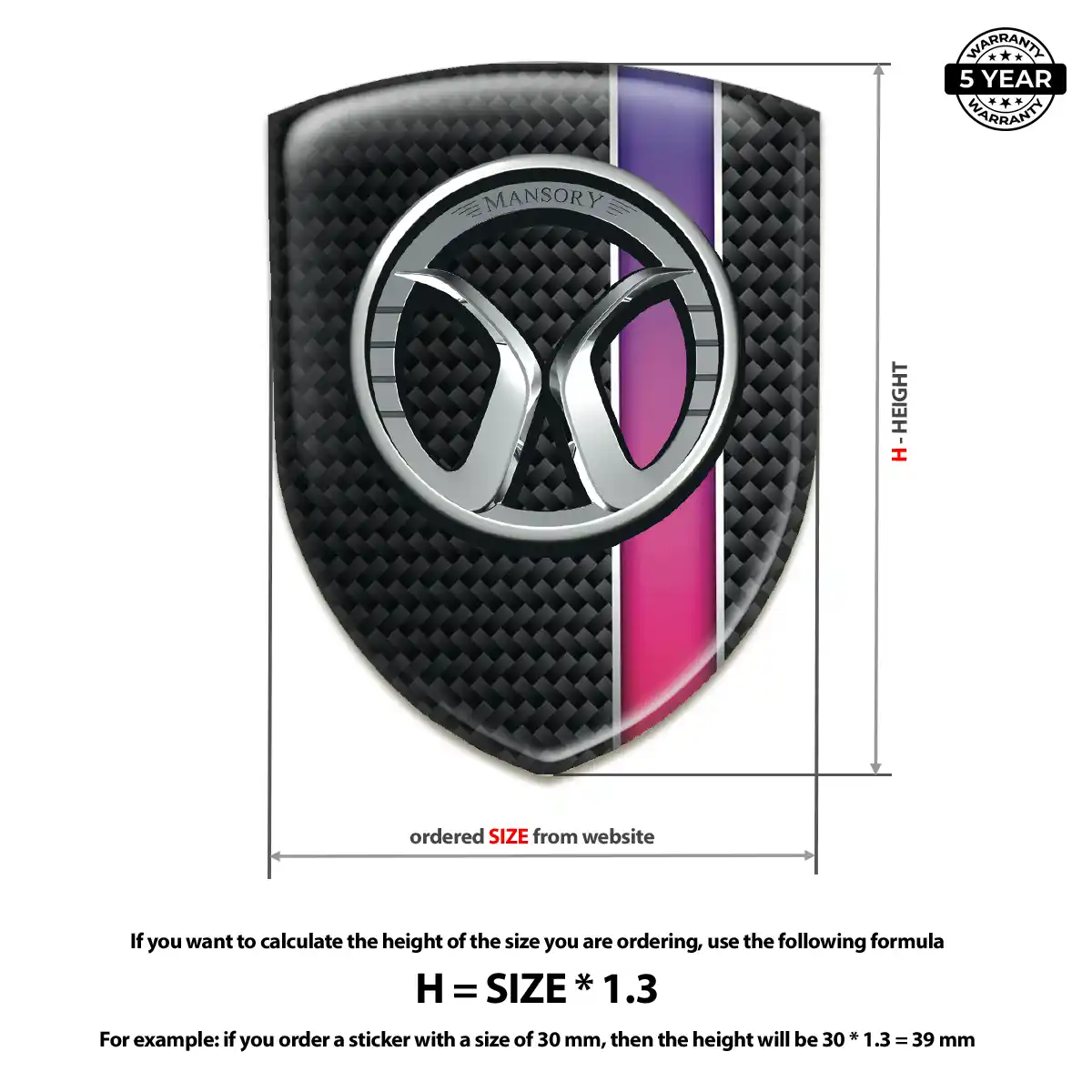 Mansory 3D Domed Sticker Signature Grade