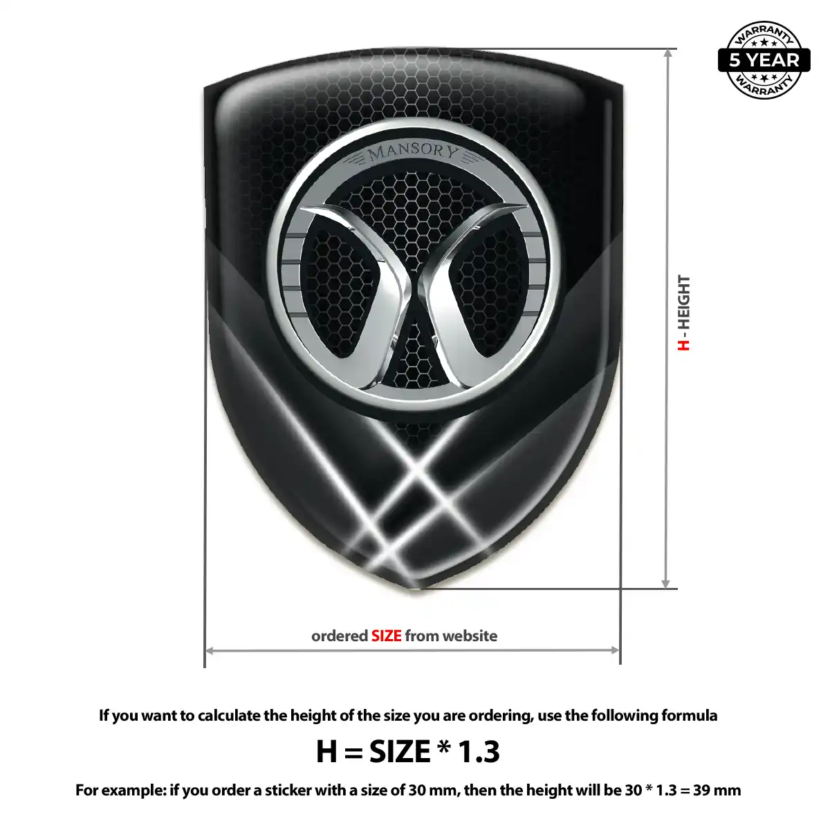 Mansory 3D Domed Sticker Sleek Style