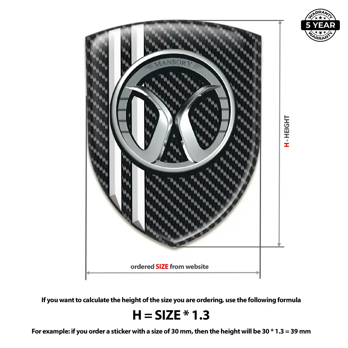 Mansory 3D Emblem Sticker Interior Luxe