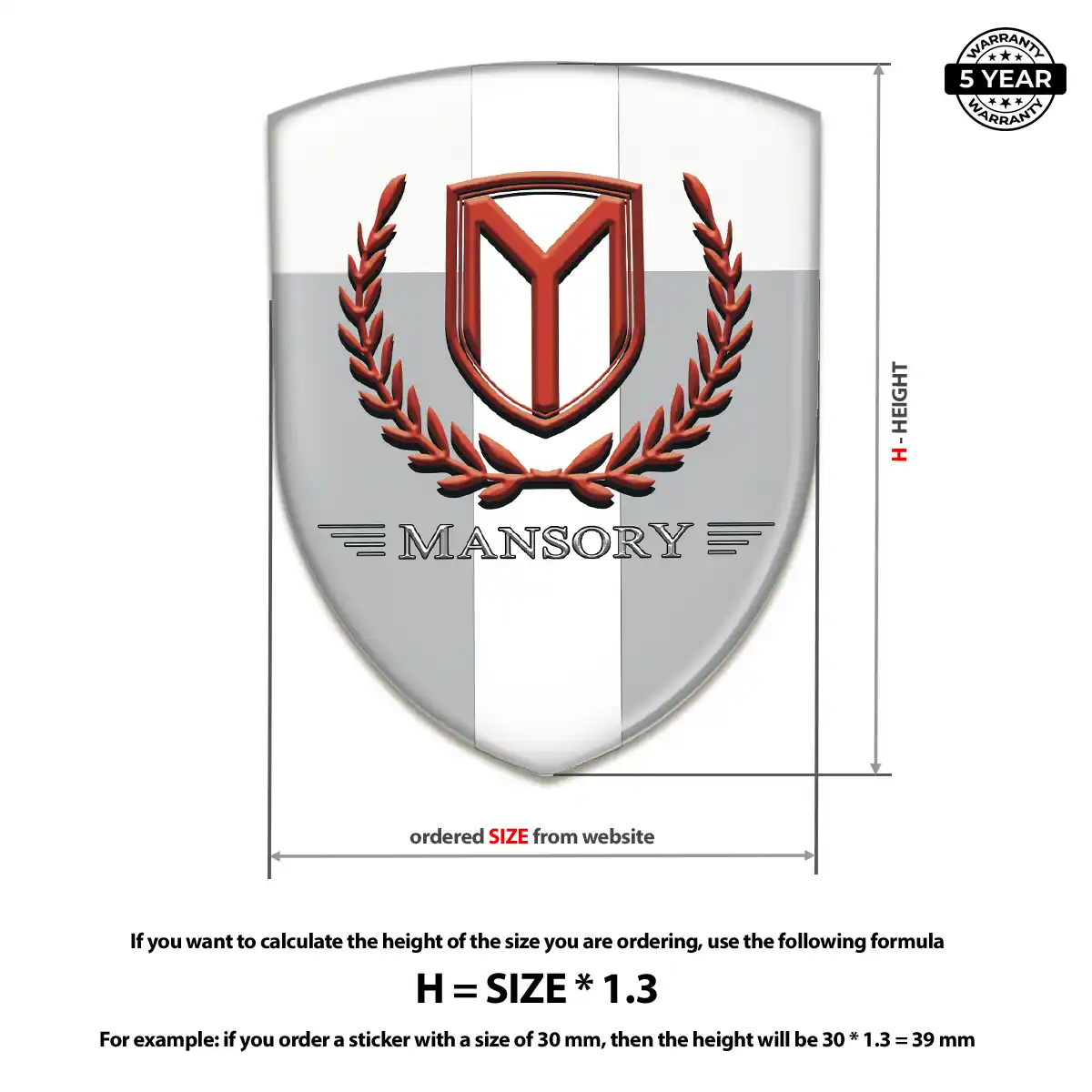 Mansory 3D Emblem Sticker Premium Dome