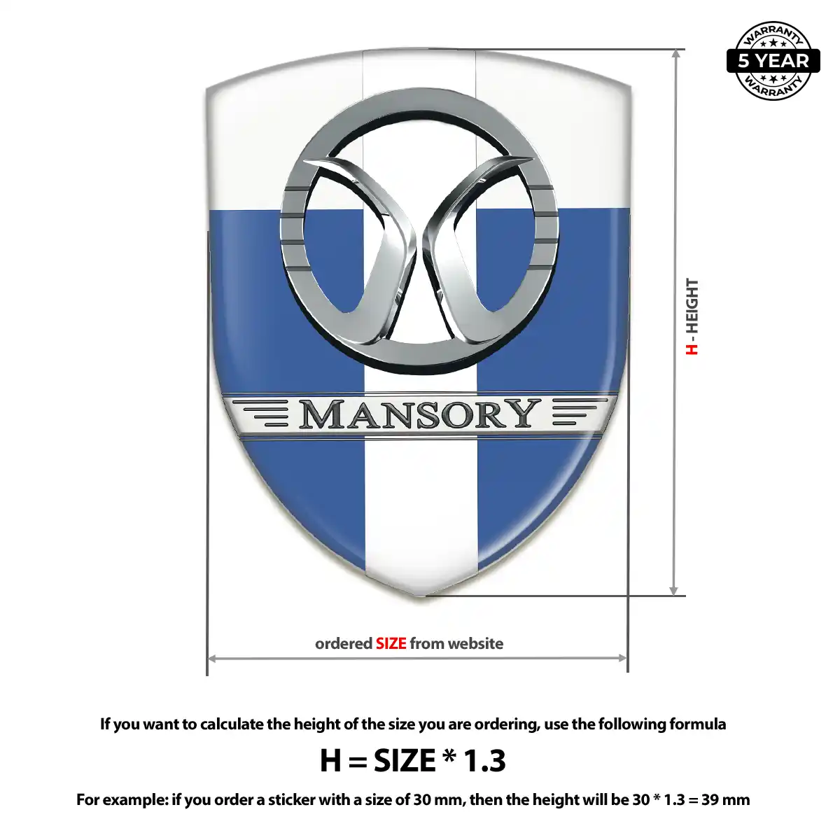 Mansory 3D Emblem Sticker Resin Luxe