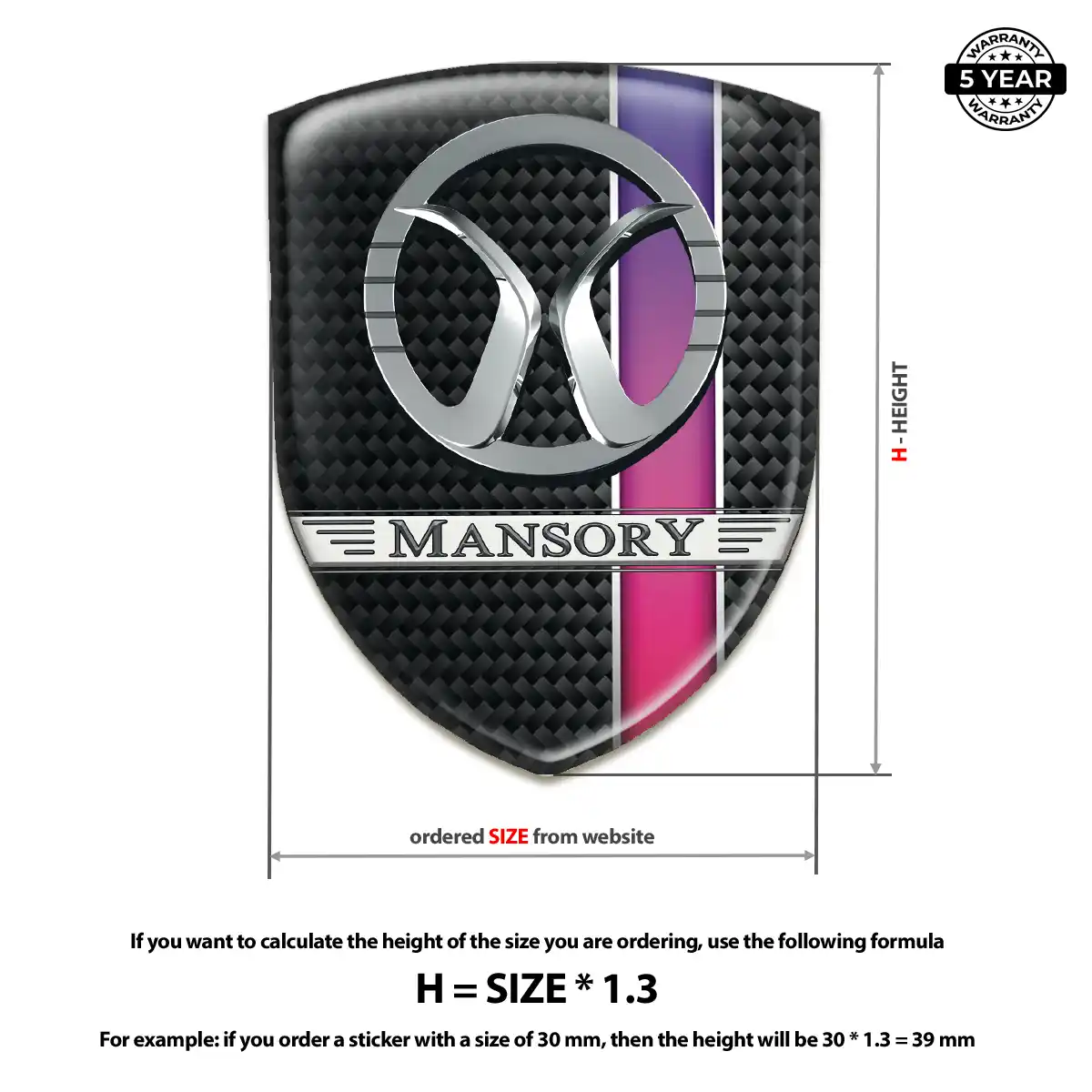 Mansory 3D Emblem Sticker Signature Grade