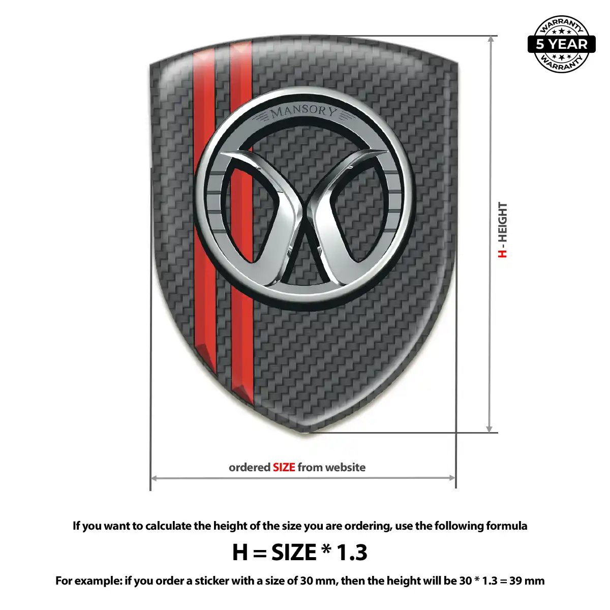 Mansory 3D Emblem Sticker Superior Craft