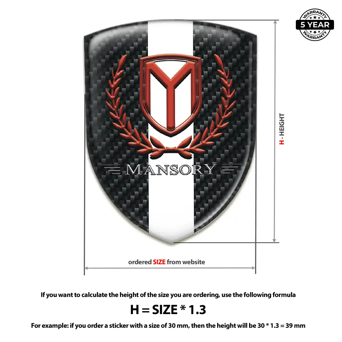 Mansory 3D Gel Sticker Premium Dome