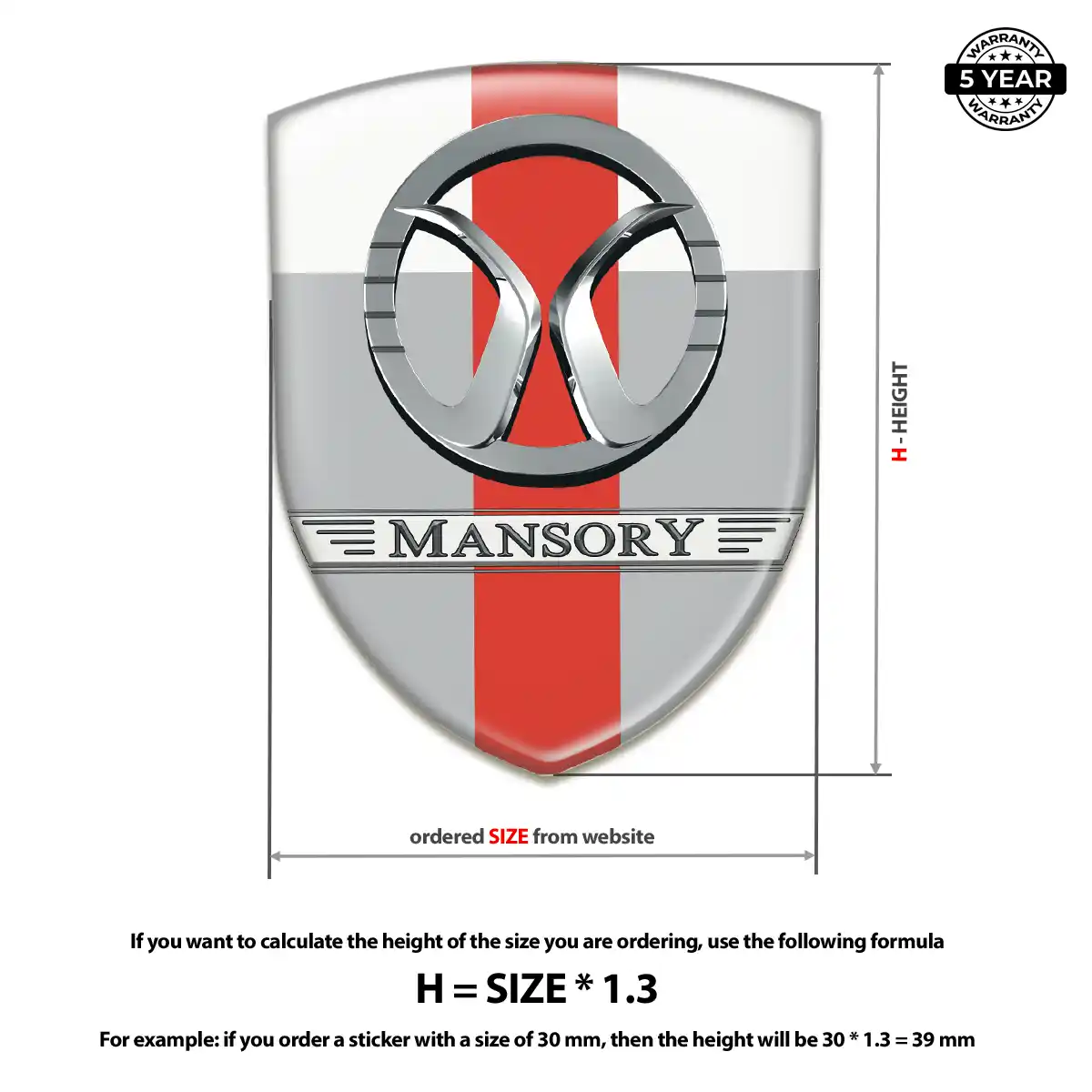 Mansory 3D Logo Sticker Interior Luxe