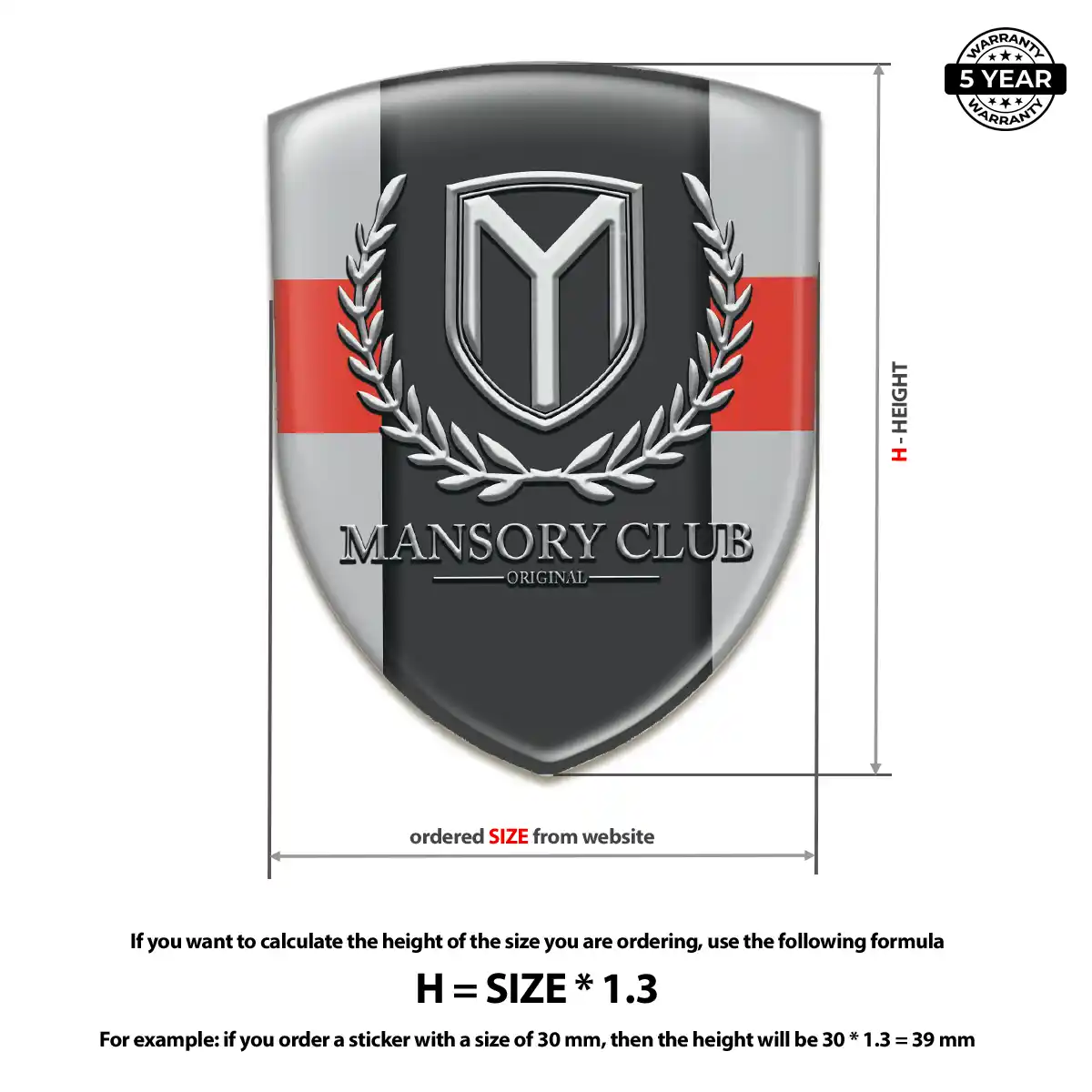 Mansory 3D Logo Sticker Premium Dome