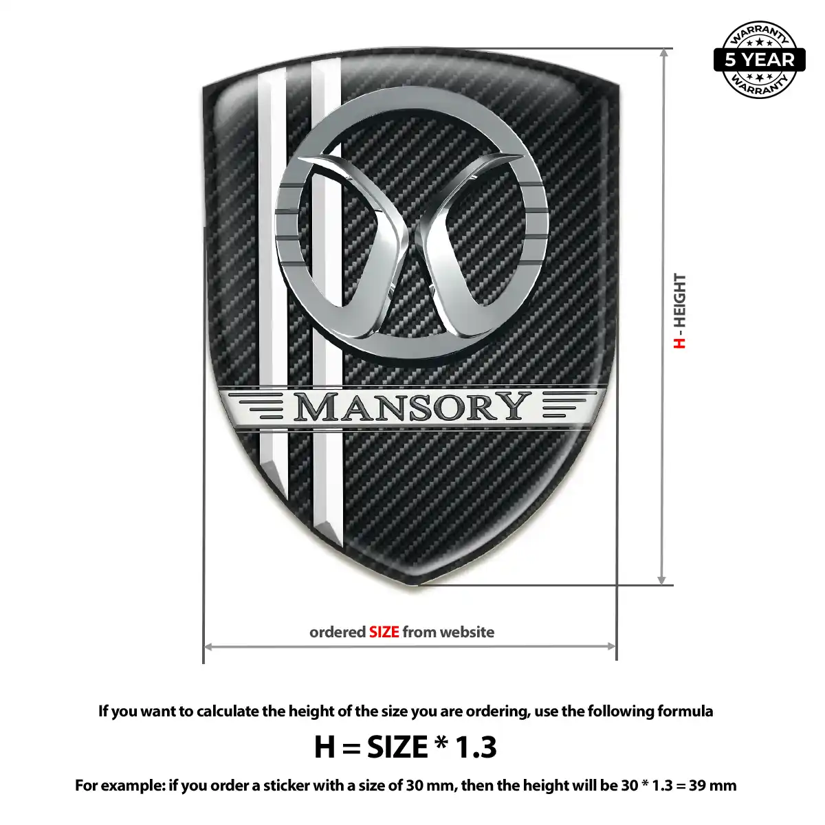 Mansory 3D Logo Sticker Prime Quality