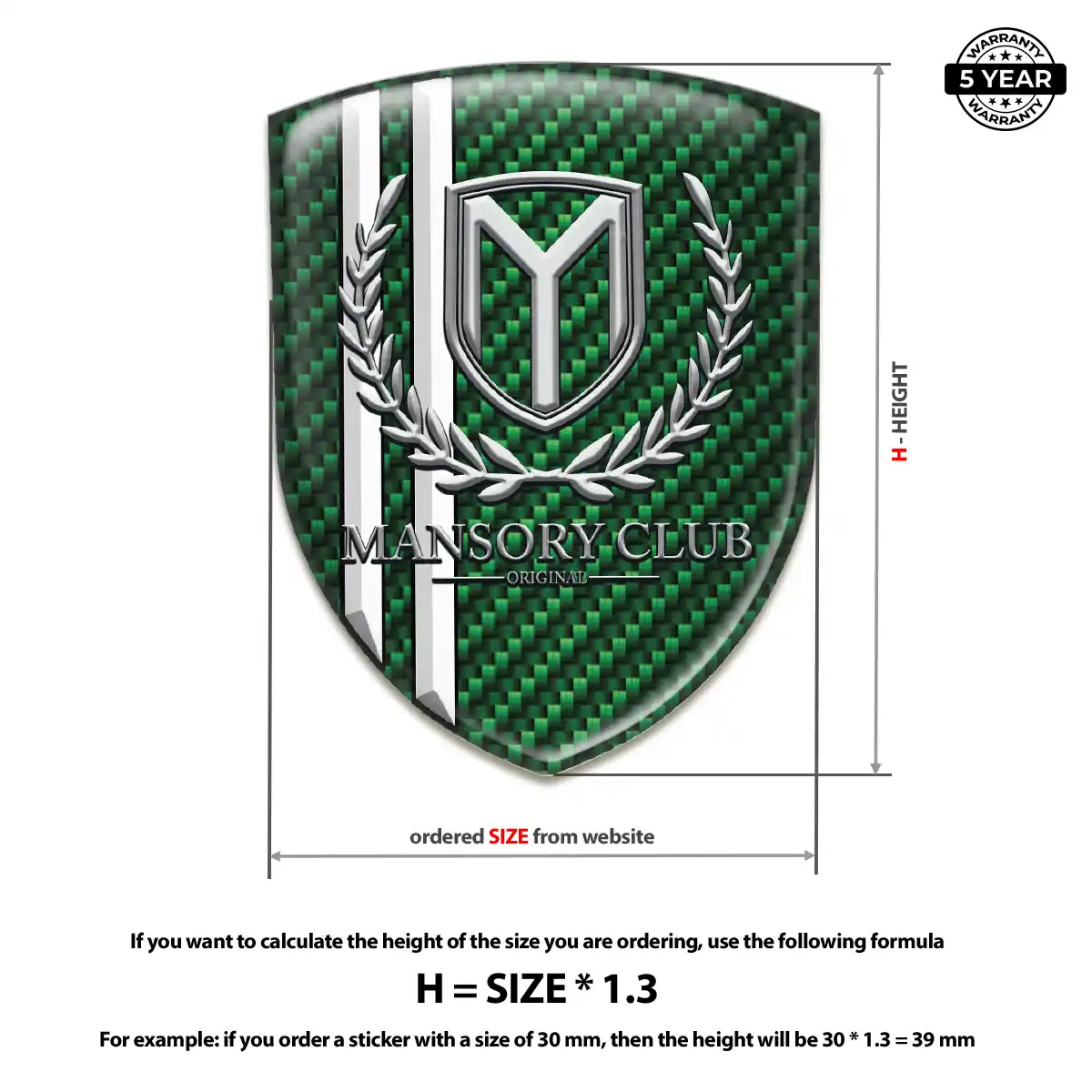 Mansory 3D Logo Sticker Resin Luxe